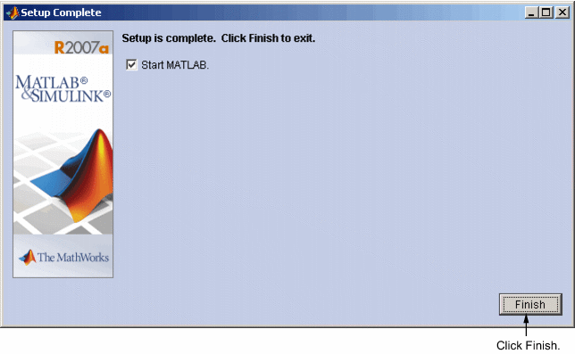 setup complete dialog box